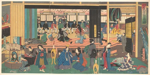 Yokohama Gankirō kodomo te odori no zu|Foreigners Enjoying Children's Kabuki at the Gankirō Tea House