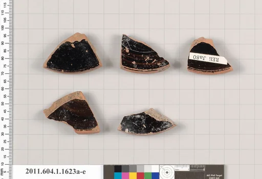 Terracotta fragments of kylikes (drinking cups)