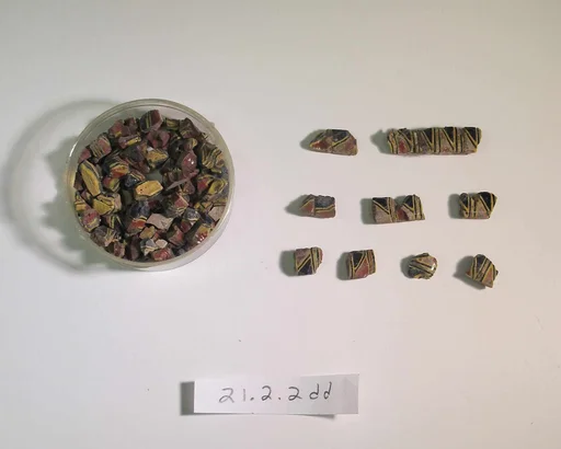 Inlay elements from shrine: zig-zag patterned