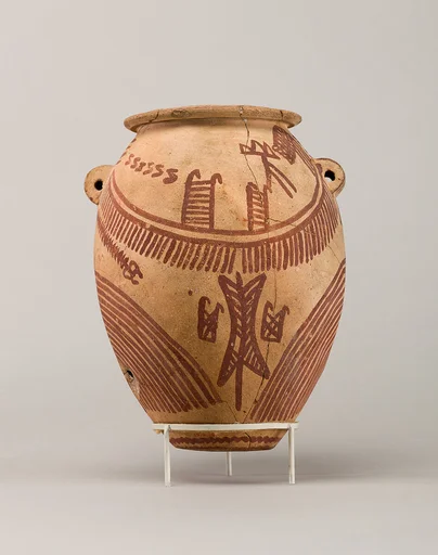 Decorated ware jar illustrating boats