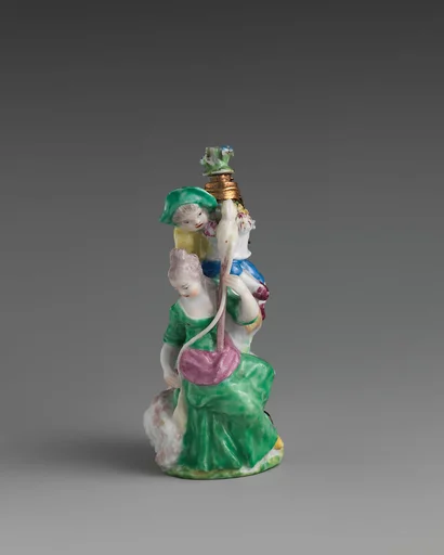 Lady with distaff and two boys