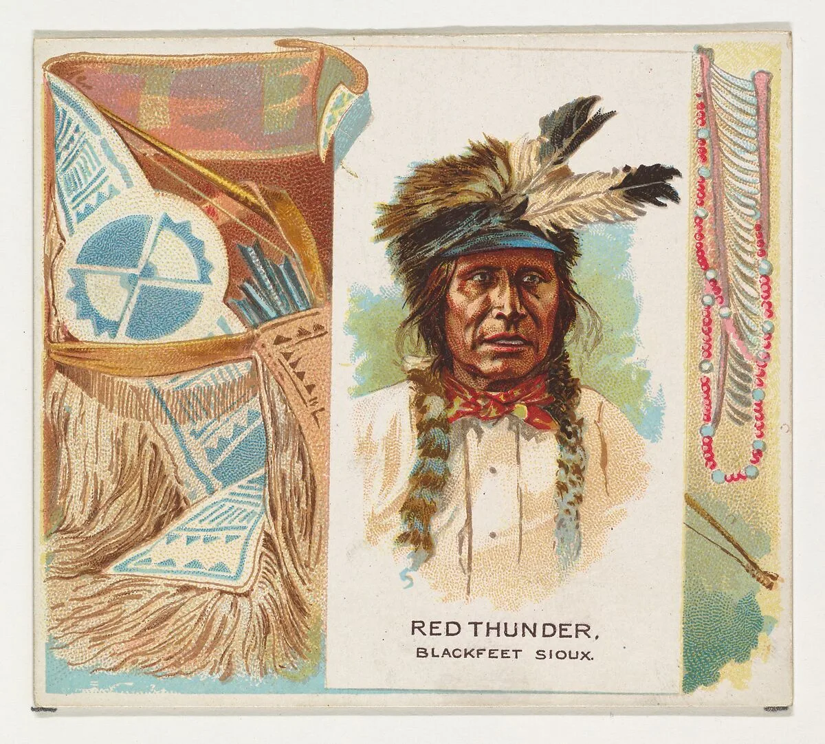 Red Thunder, Blackfeet Sioux, from the American Indian Chiefs series (N36) for Allen & Ginter Cigarettes — Allen & Ginter