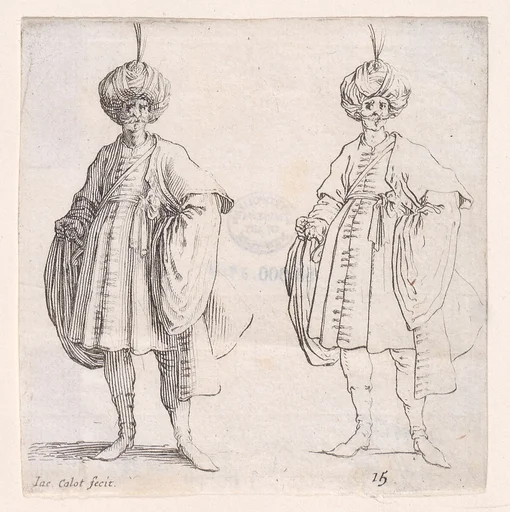 Turk Wearing Turban Seen from the Front, from Varie Figure (Various Figures), plate 15