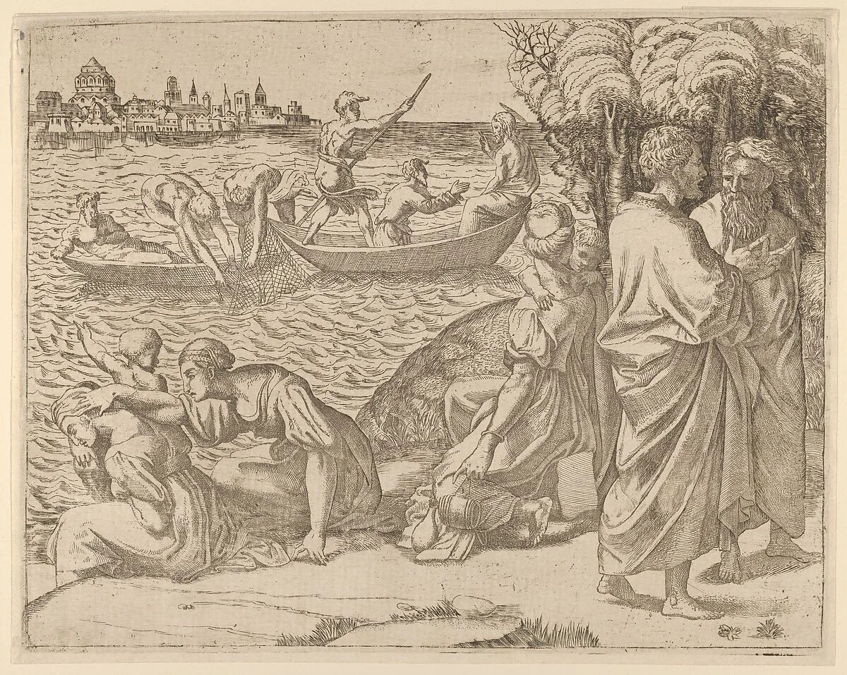 The Miraculous Draught of Fishes — Anonymous, French, School of Fontainebleau, 16th century|Raphael (Raffaello Sanzio or Santi)
