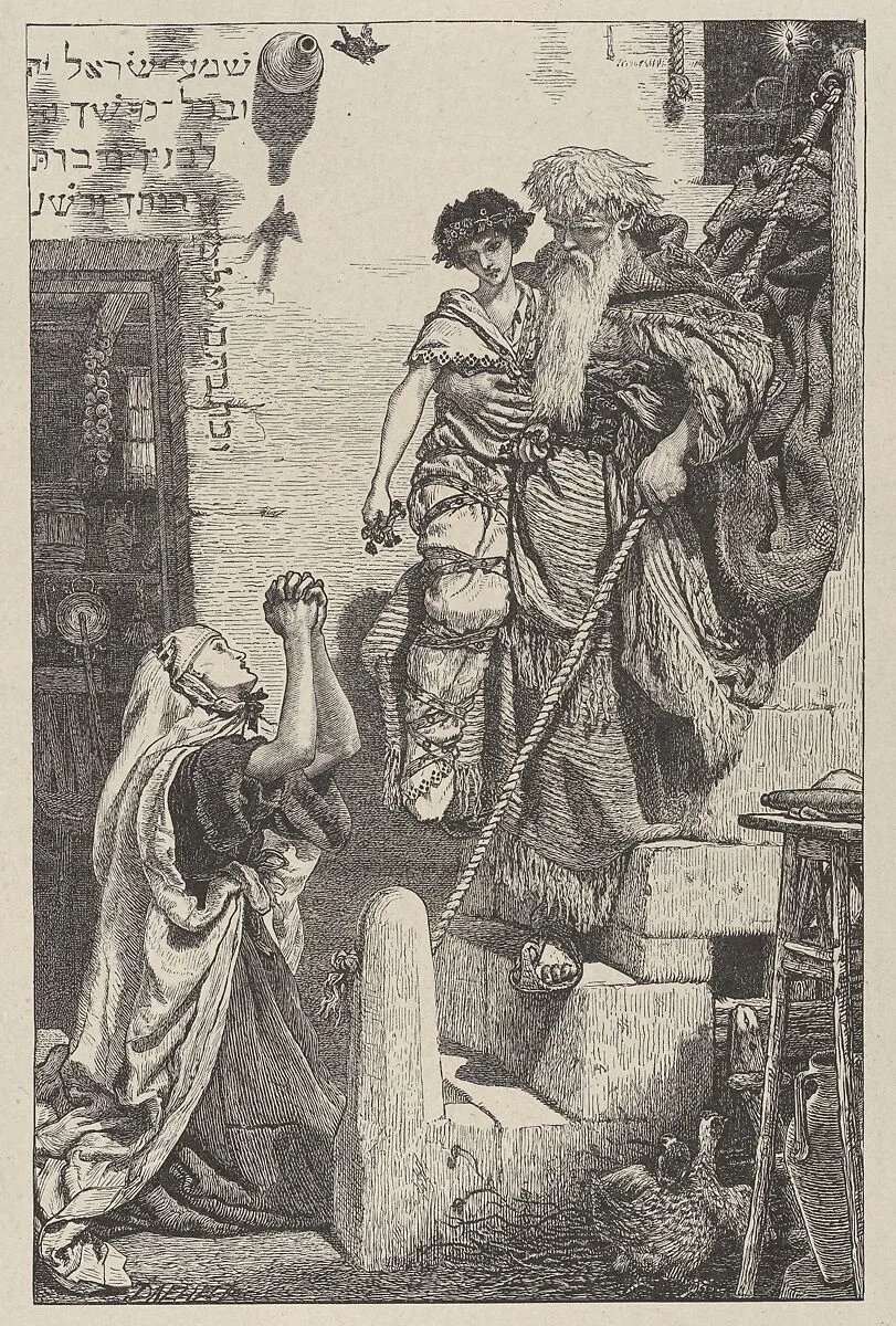 Elijah and the Widow's Son, from "Dalziels' Bible Gallery" — Camden Press|Scribner and Welford|Dalziel Brothers|Ford Madox Brown