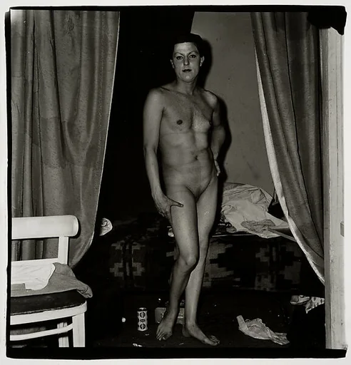 A naked man being a woman, N.Y.C.