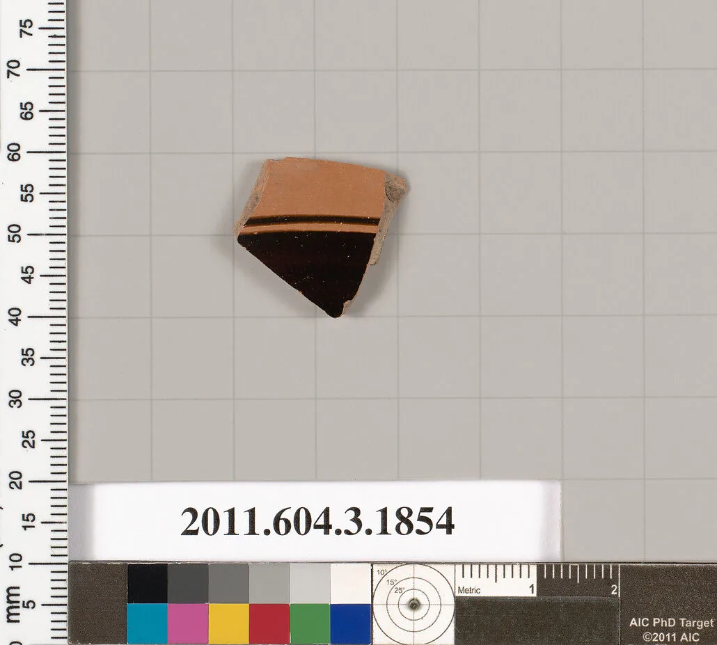 Terracotta fragment of a kylix: Lip cup (drinking cup) — Unknown