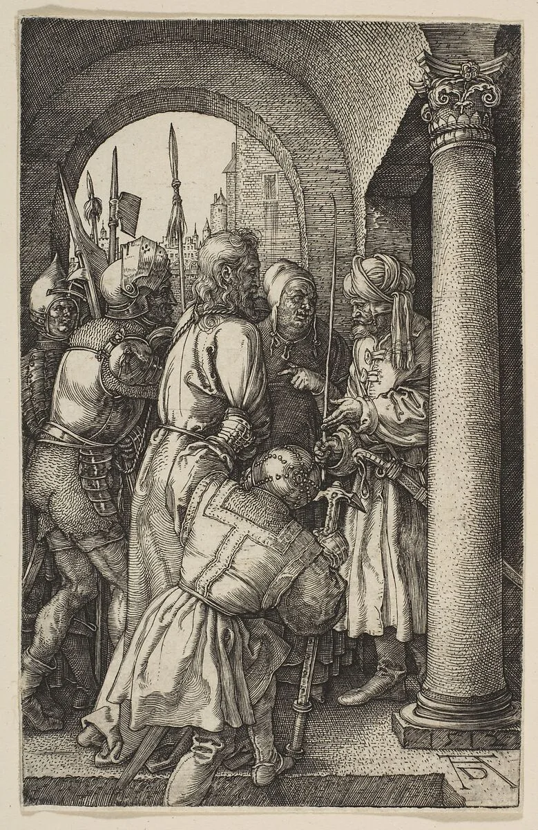 Christ before Pilate, from "The Passion" — Albrecht Dürer