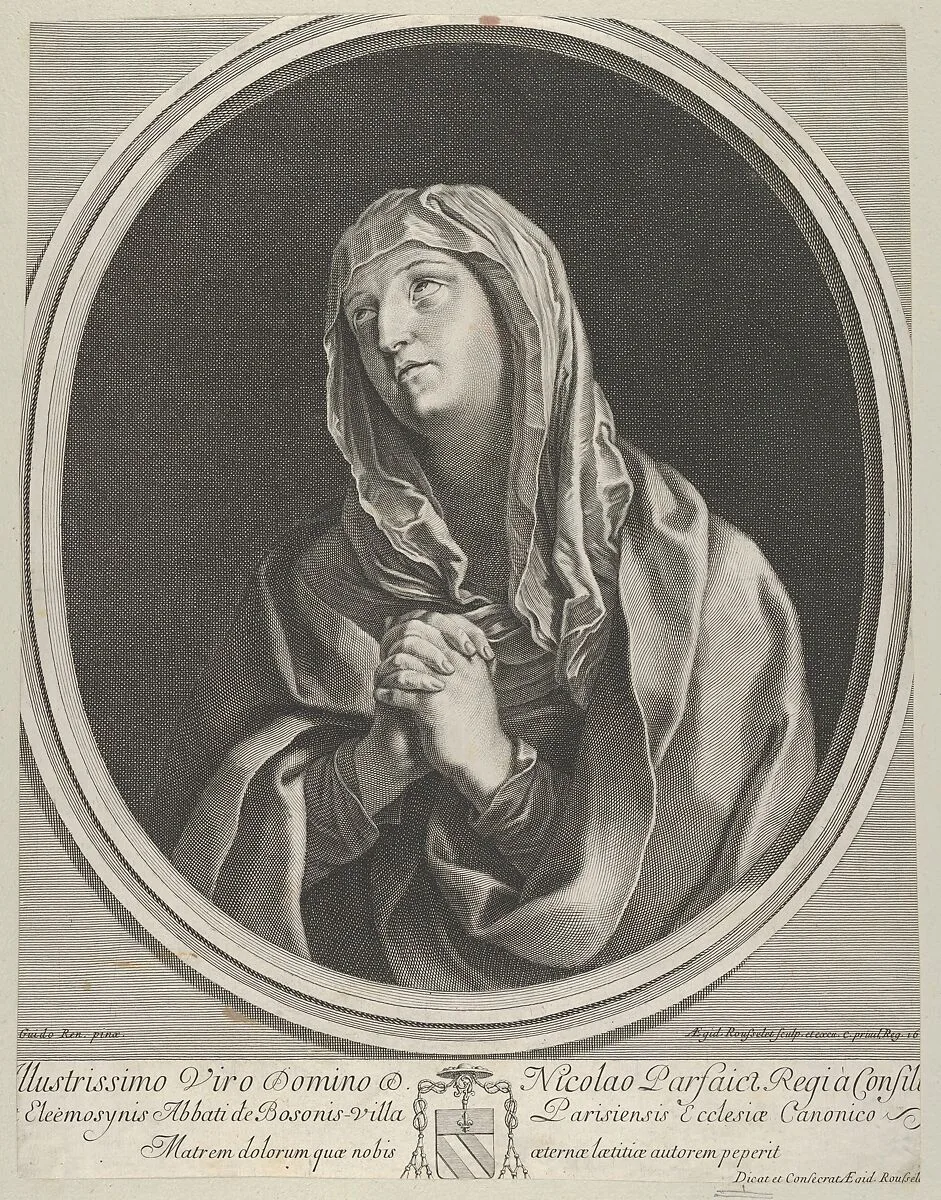 The Virgin in prayer looking up to the left, in an oval frame, after Reni — Gilles Rousselet|Gilles Rousselet|Guido Reni