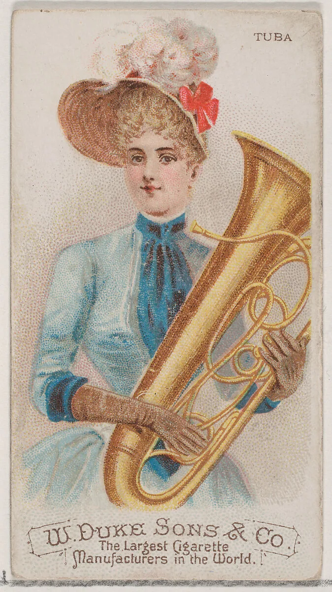 Tuba, from the Musical Instruments series (N82) for Duke brand cigarettes — W. Duke, Sons & Co.|Schumacher & Ettlinger