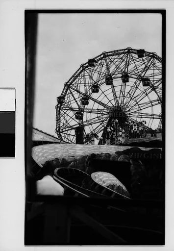 ["Wonder Wheel" and "Virginia Reel" Rides, Coney Island, New York]