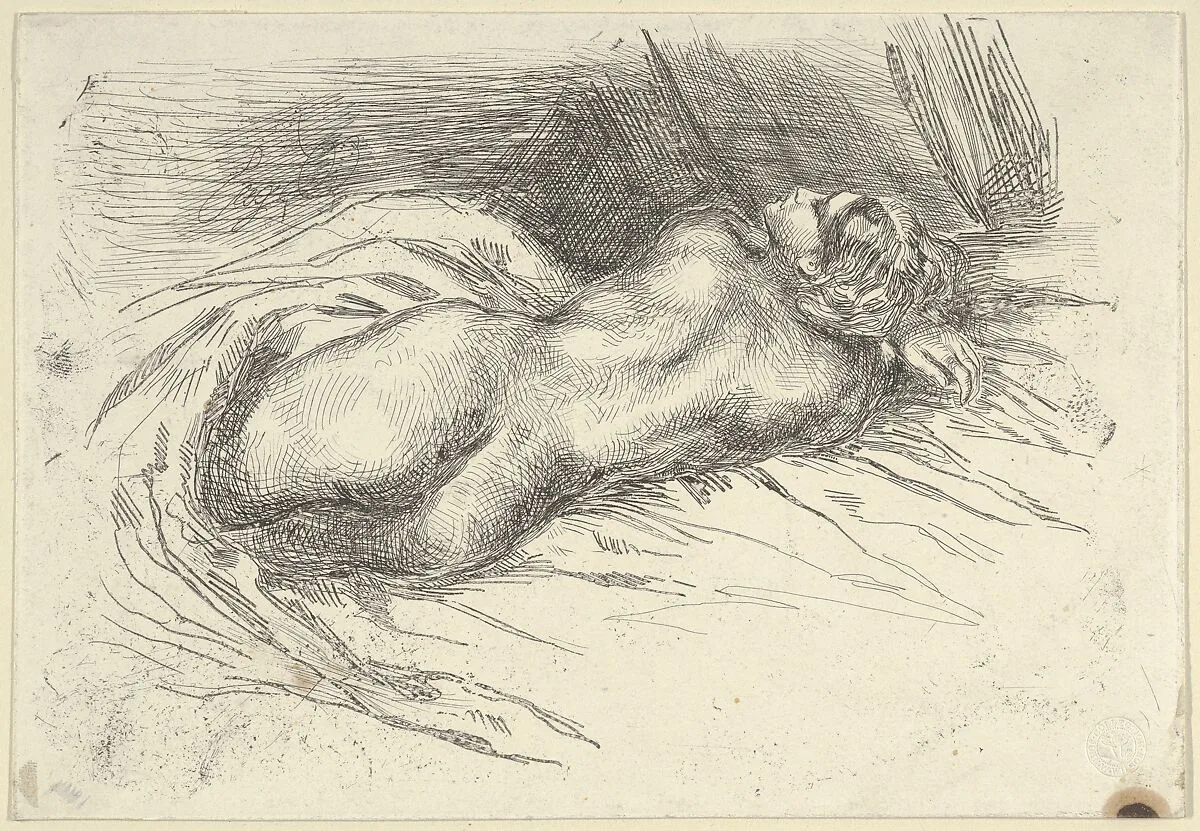 Study of a Woman Viewed from Behind — Eugène Delacroix