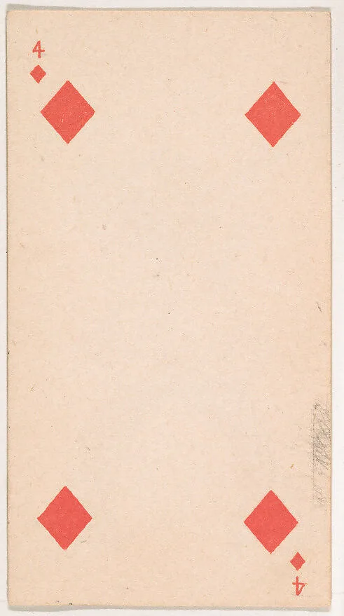 Four of Diamonds, from the Transparent Playing Cards series (N220) issued by Kinney Bros. — Kinney Brothers Tobacco Company