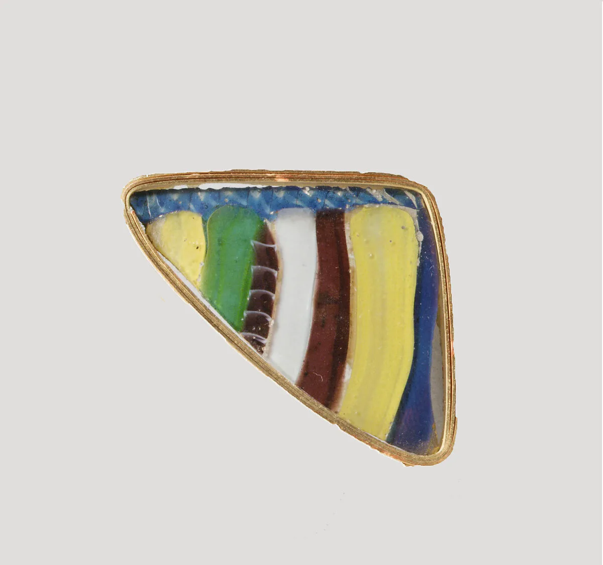 Glass striped mosaic bowl fragment — Unknown