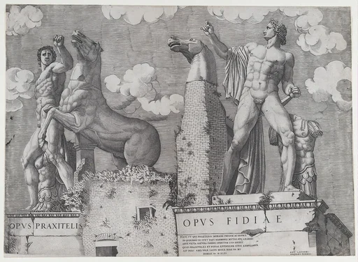 Statues of the Dioscuri at the Quirinal, Rome (Speculum Romanae Magnificentiae)