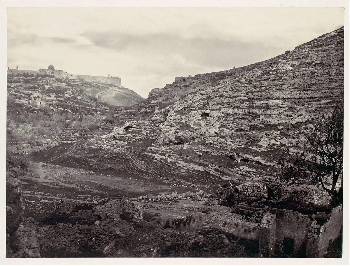 Mount Moriah, Jerusalem, from the Well of En Rogel — Francis Frith