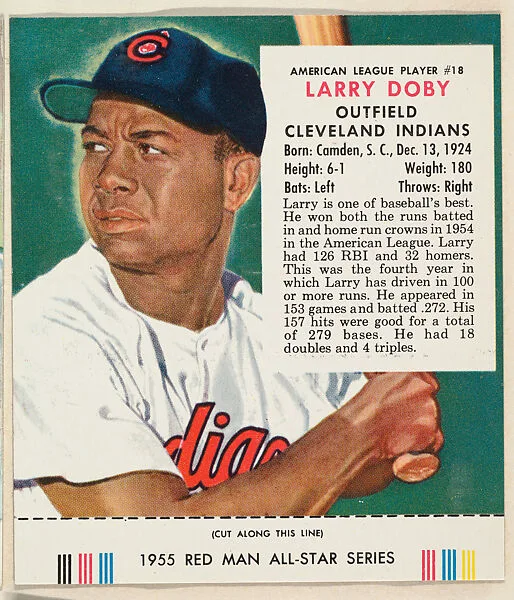 Larry Doby, from the Major League Baseball series (T235), issued by Red Man Chewing Tobacco — Red Man Chewing Tobacco