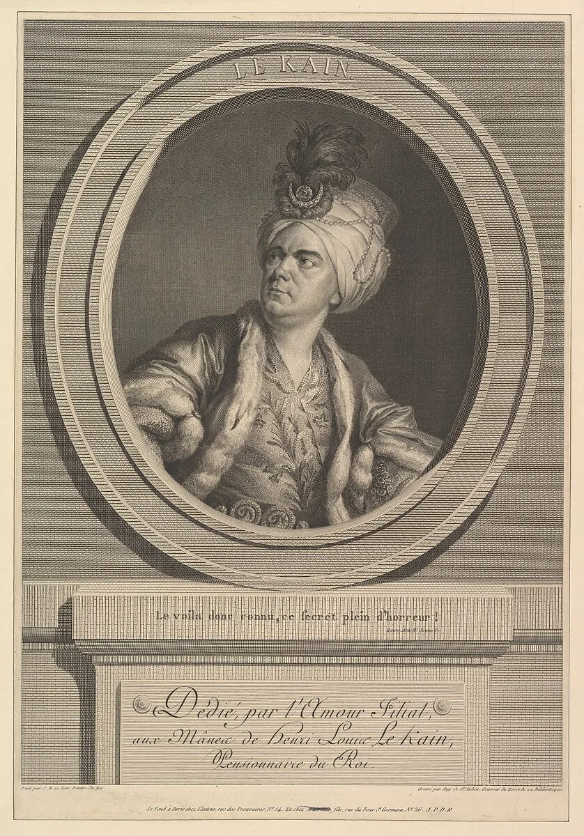 Portrait of Henri-Louis Le Kain — Augustin de Saint-Aubin|Simon Bernard Le Noir|Augustin de Saint-Aubin