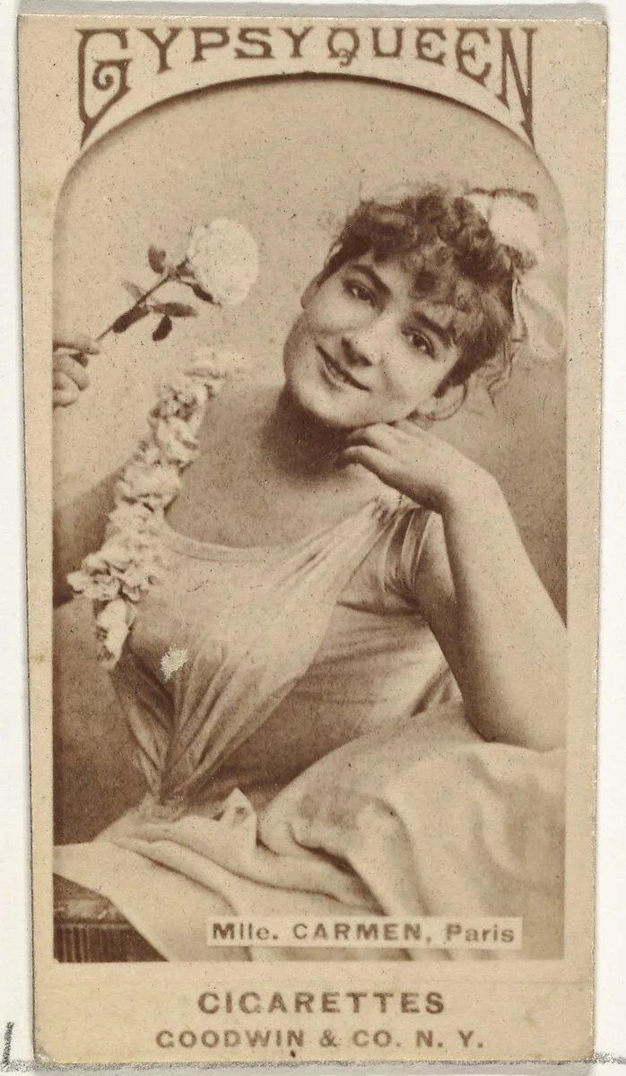 Mlle. Carmen, Paris, from the Actors and Actresses series (N171) for Gypsy Queen Cigarettes — Goodwin & Company