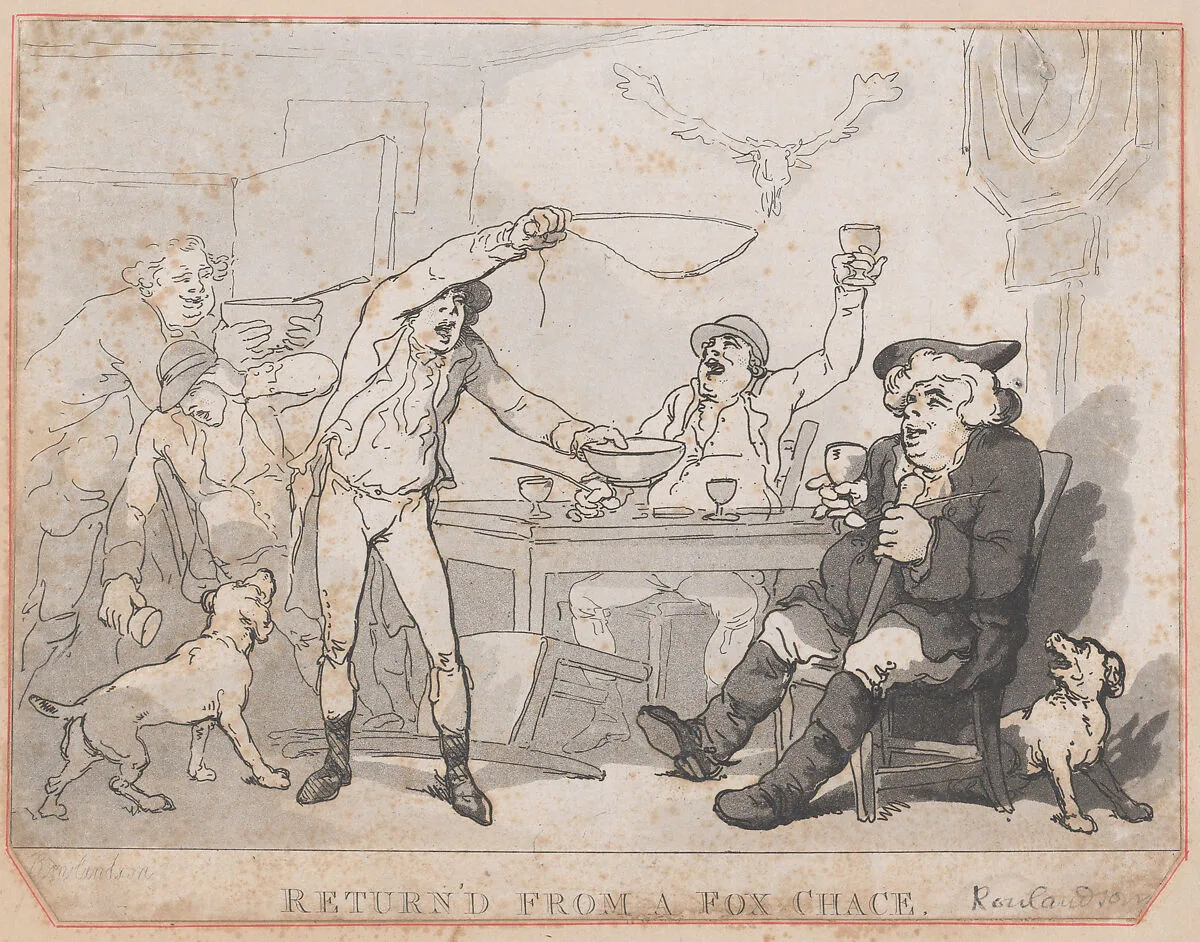 Returned from a Fox Chase — Thomas Rowlandson