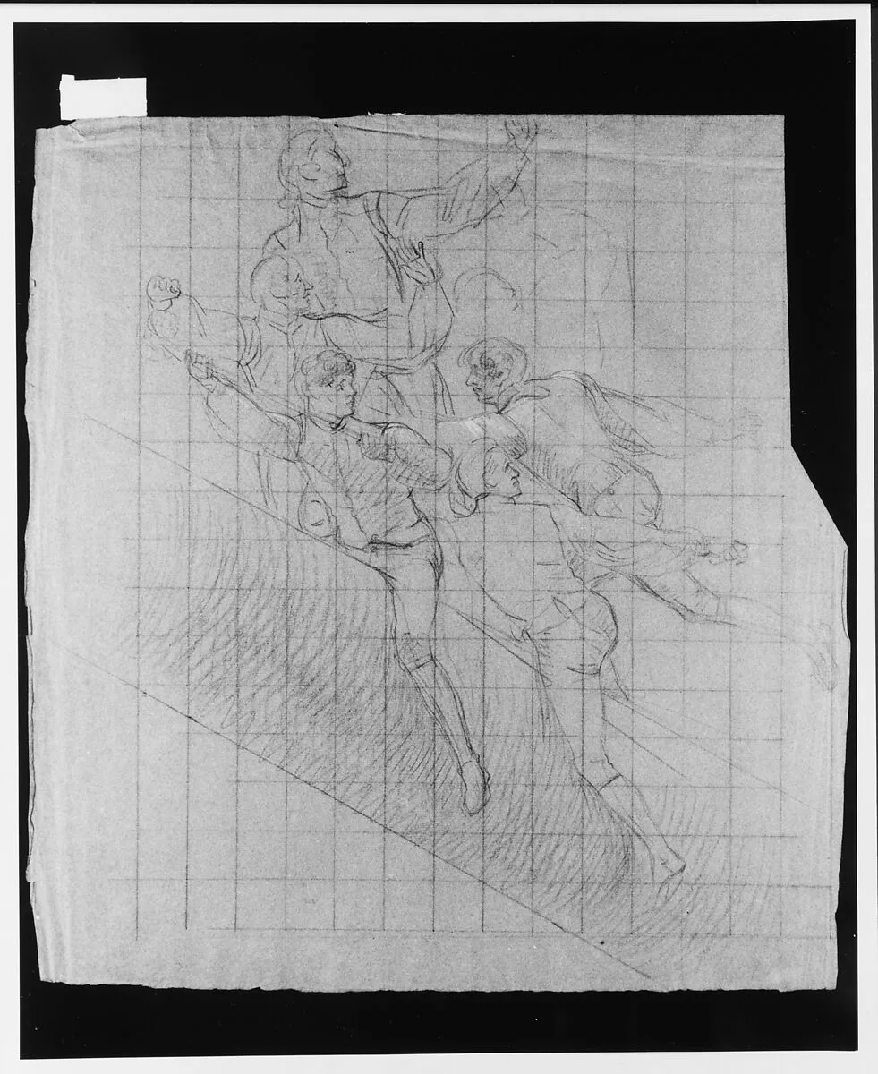 Study for "The Siege of Gibraltar": Figures Astride Spar — John Singleton Copley