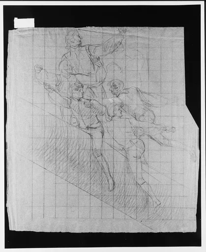 Study for "The Siege of Gibraltar": Figures Astride Spar
