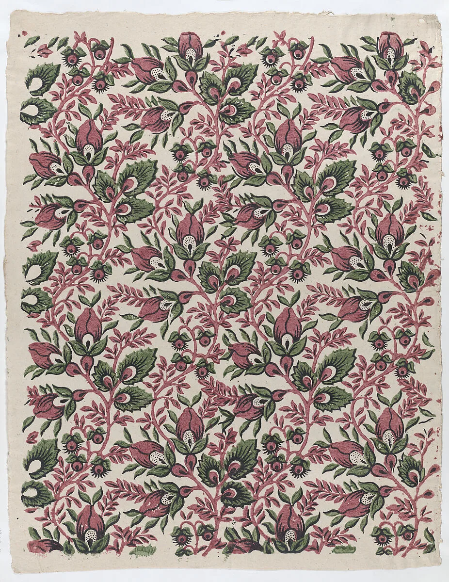 Sheet with overall floral and vine pattern — Remondini Family|Anonymous