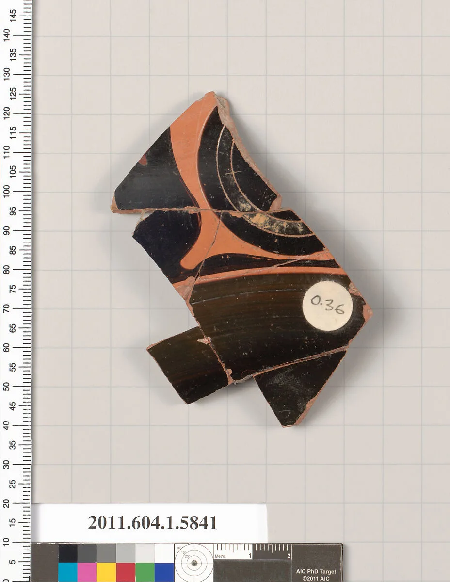 Terracotta fragment of a kylix: eye-cup (drinking cup) — Unknown