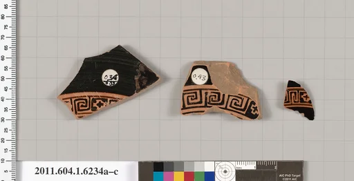 Terracotta fragments of kylikes (drinking cups)