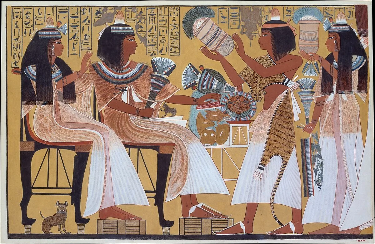 Ipuy and Wife Receive Offerings from Their Children (substantially restored) — Norman de Garis Davies
