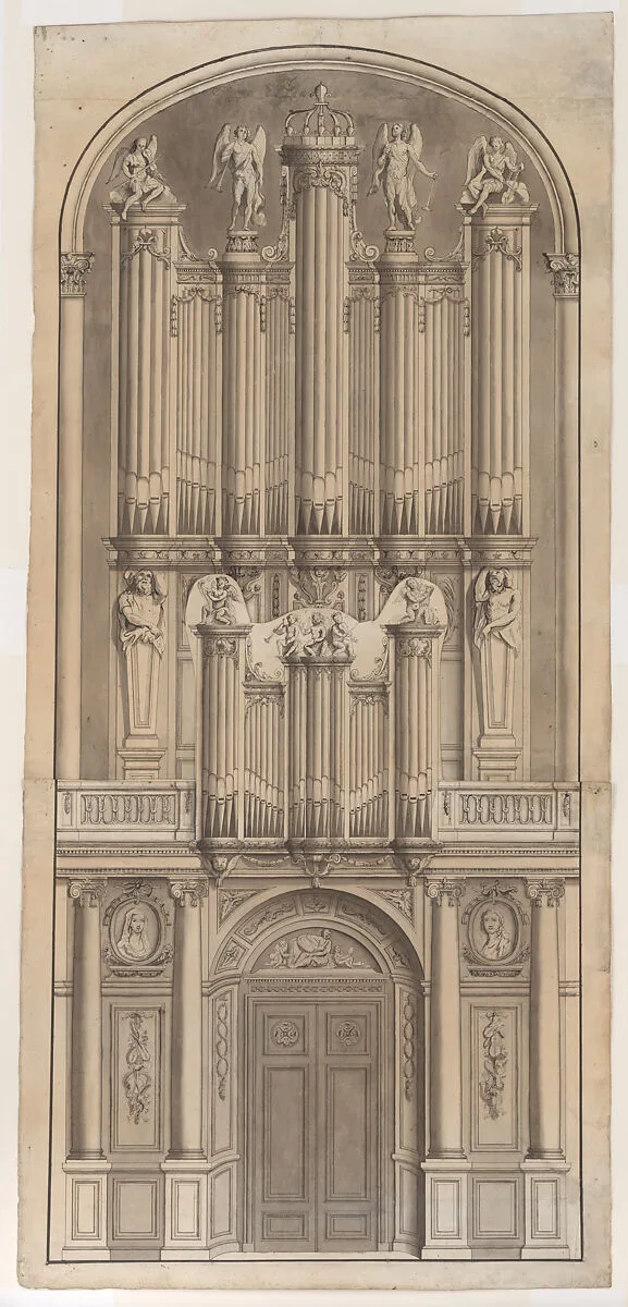 Presentation Drawing of the New Organ Case for the Church of Saint Germain des Prés — François Henri Cliquot|François Despatis
