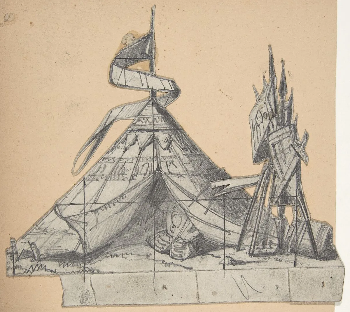 Design for a Stage Set at the Opéra, Paris: A Tent — Eugène Cicéri
