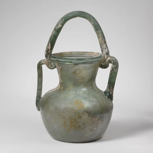 Glass jar with basket handle
