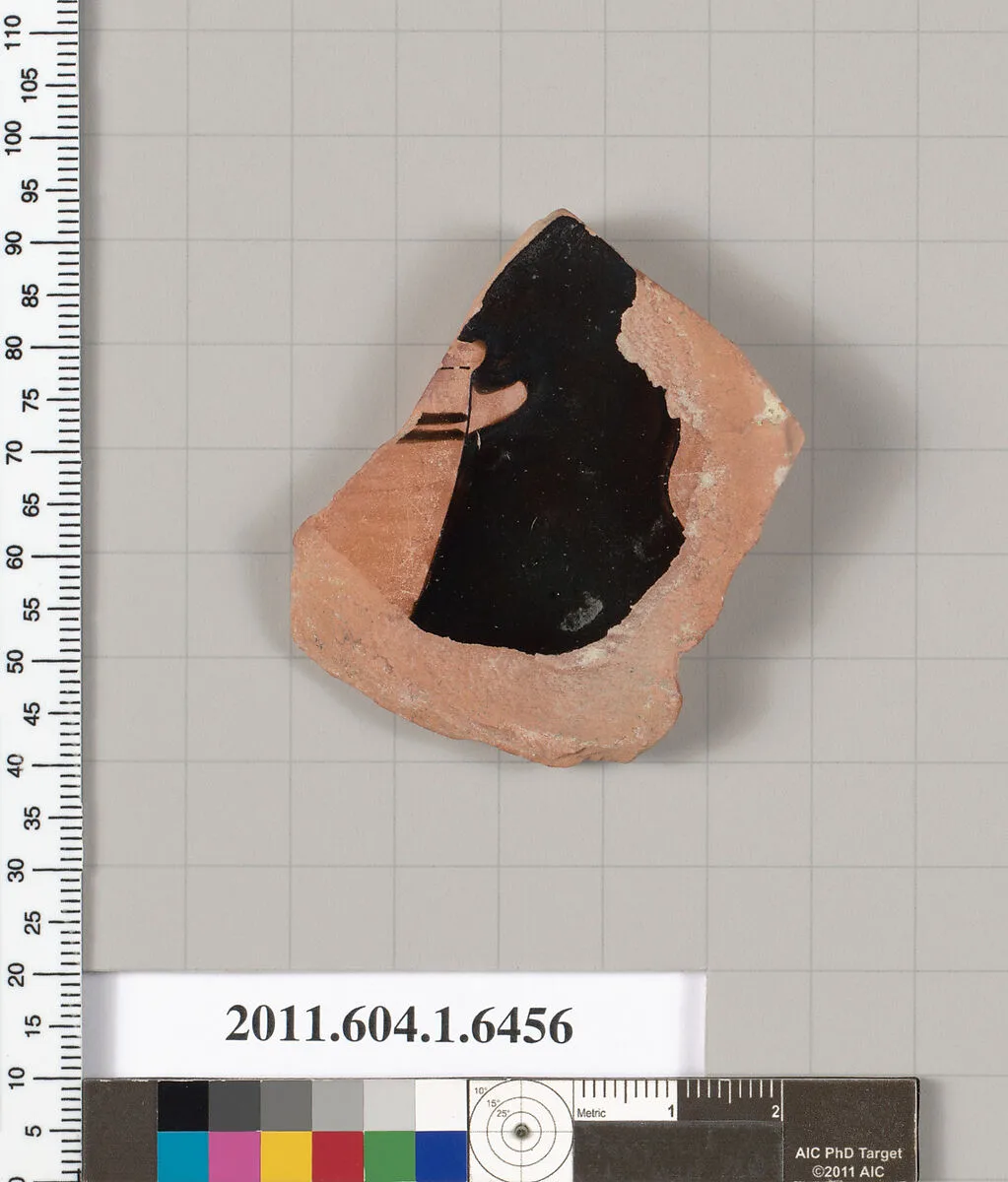 Terracotta fragment of a kylix (drinking cup) — Antiphon Painter