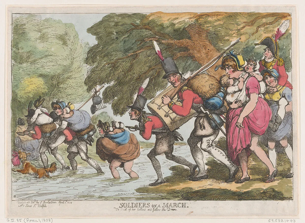 Soldiers on a March — Thomas Rowlandson