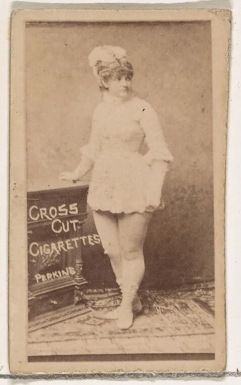 Carrie Perkins, from the Actors and Actresses series (N145-1) issued by Duke Sons & Co. to promote Cross Cut Cigarettes — W. Duke, Sons & Co.