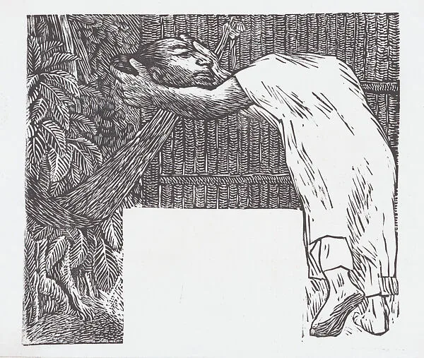 A woman holding her head, illustration for 'El Sombrerón' — Alfredo Zalce