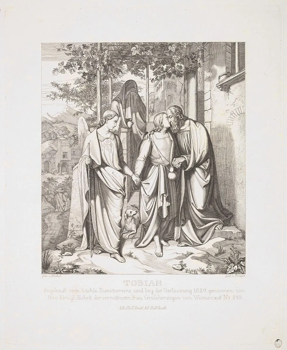Tobias Takes Leave of his Father — Carl Gottlieb Peschel|Ferdinand Anton Krüger