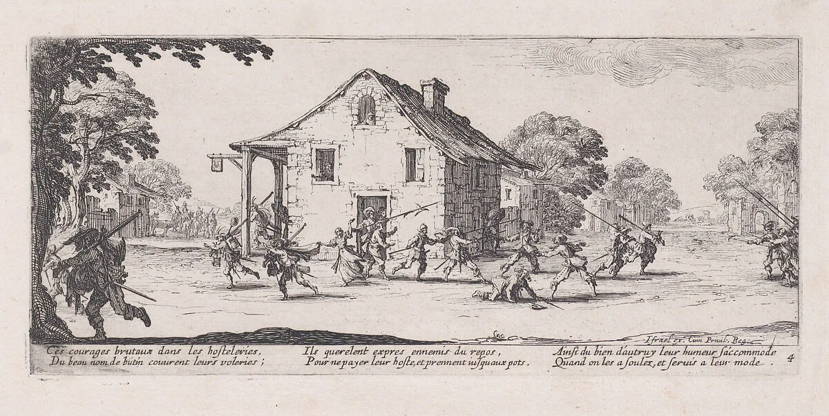 La Maraude (Pilfering), from Les Misères et les Mal-Heures de la Guerre (The Miseries and Misfortunes of War), plate 4 — Jacques Callot|Israël Henriet