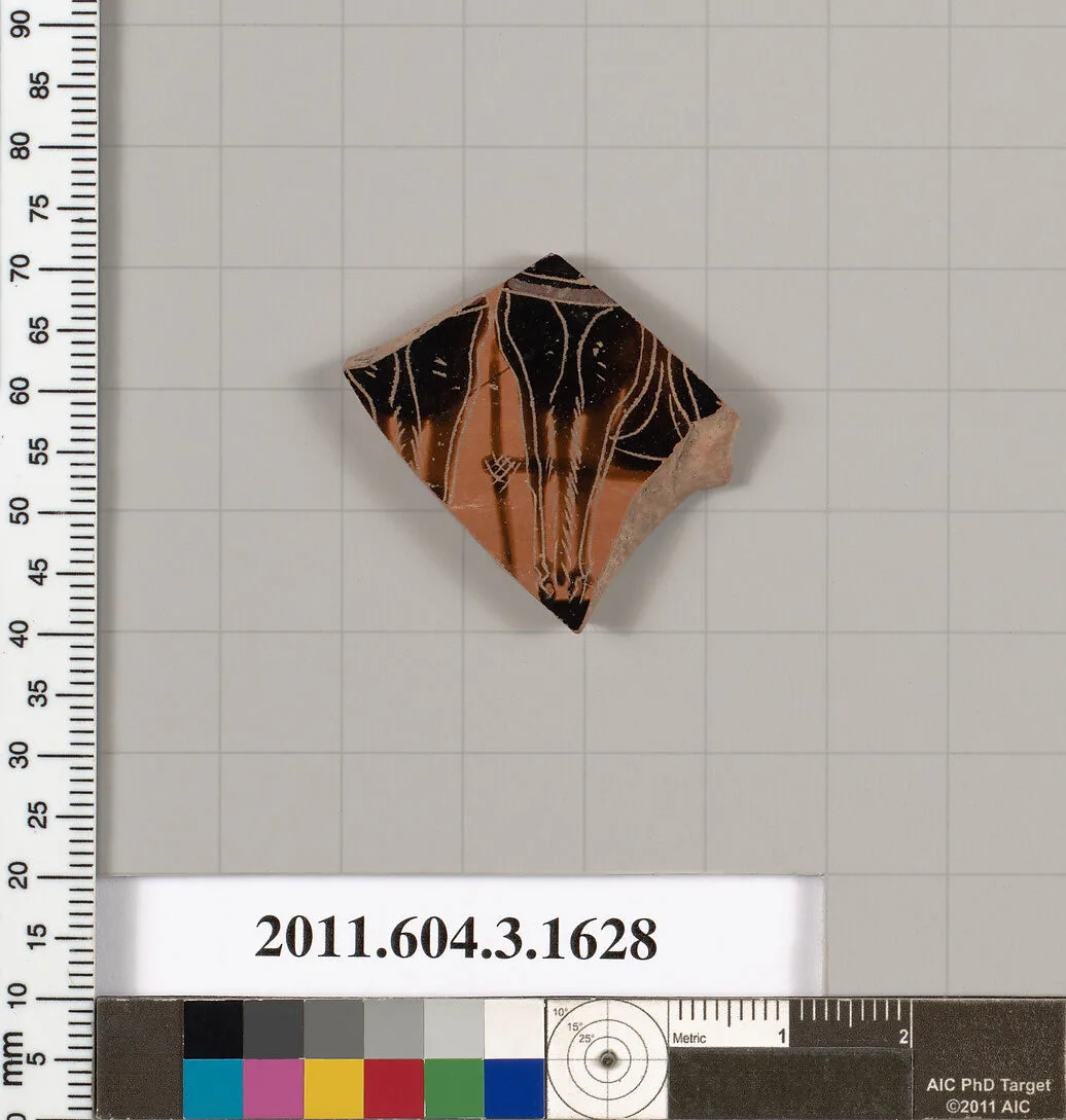 Terracotta fragment of a kylix: Band cup (drinking cup) — Unknown