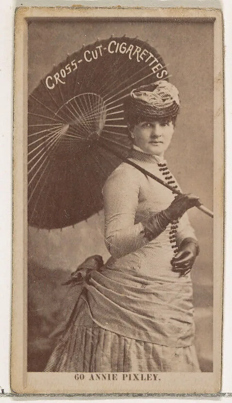 Card Number 60, Annie Pixley, from the Actors and Actresses series (N145-2) issued by Duke Sons & Co. to promote Cross Cut Cigarettes — W. Duke, Sons & Co.