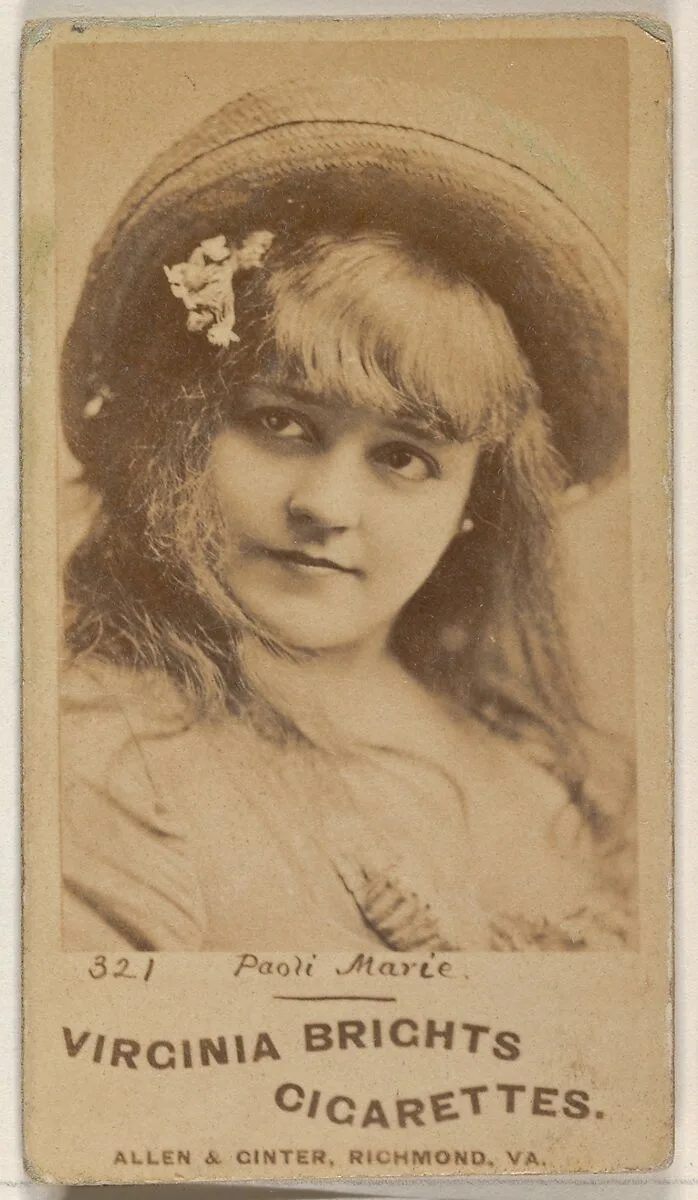 Card 321, Paoli Marie, from the Actors and Actresses series (N45, Type 1) for Virginia Brights Cigarettes — Allen & Ginter