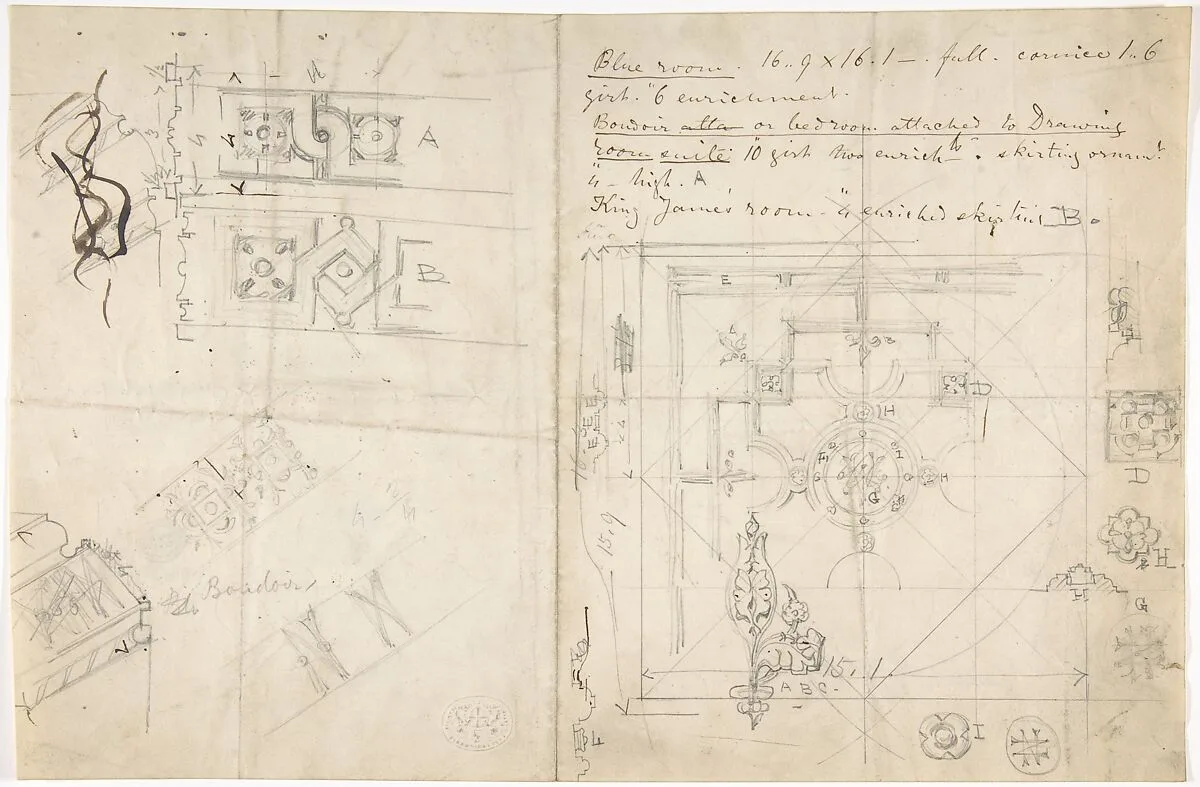 Paneled Ceiling Design — Anonymous, British, 19th century
