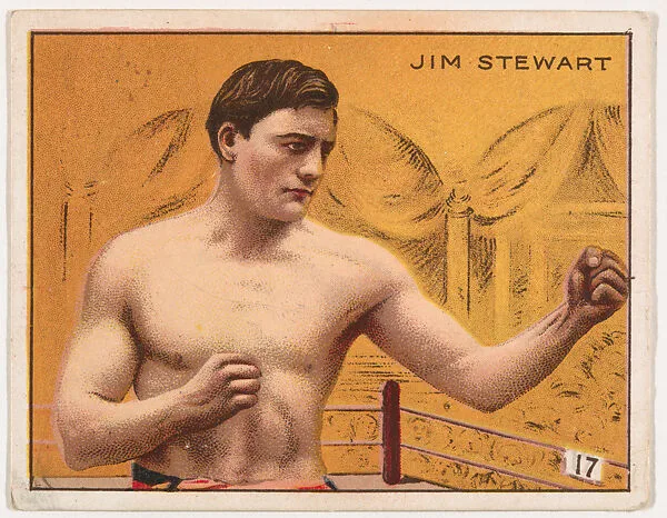 Jim Stewart, from the Champion Pugilists series (T219), issued by Mecca and Hassan Cigarettes — Mecca Cigarettes|Hassan Cigarettes