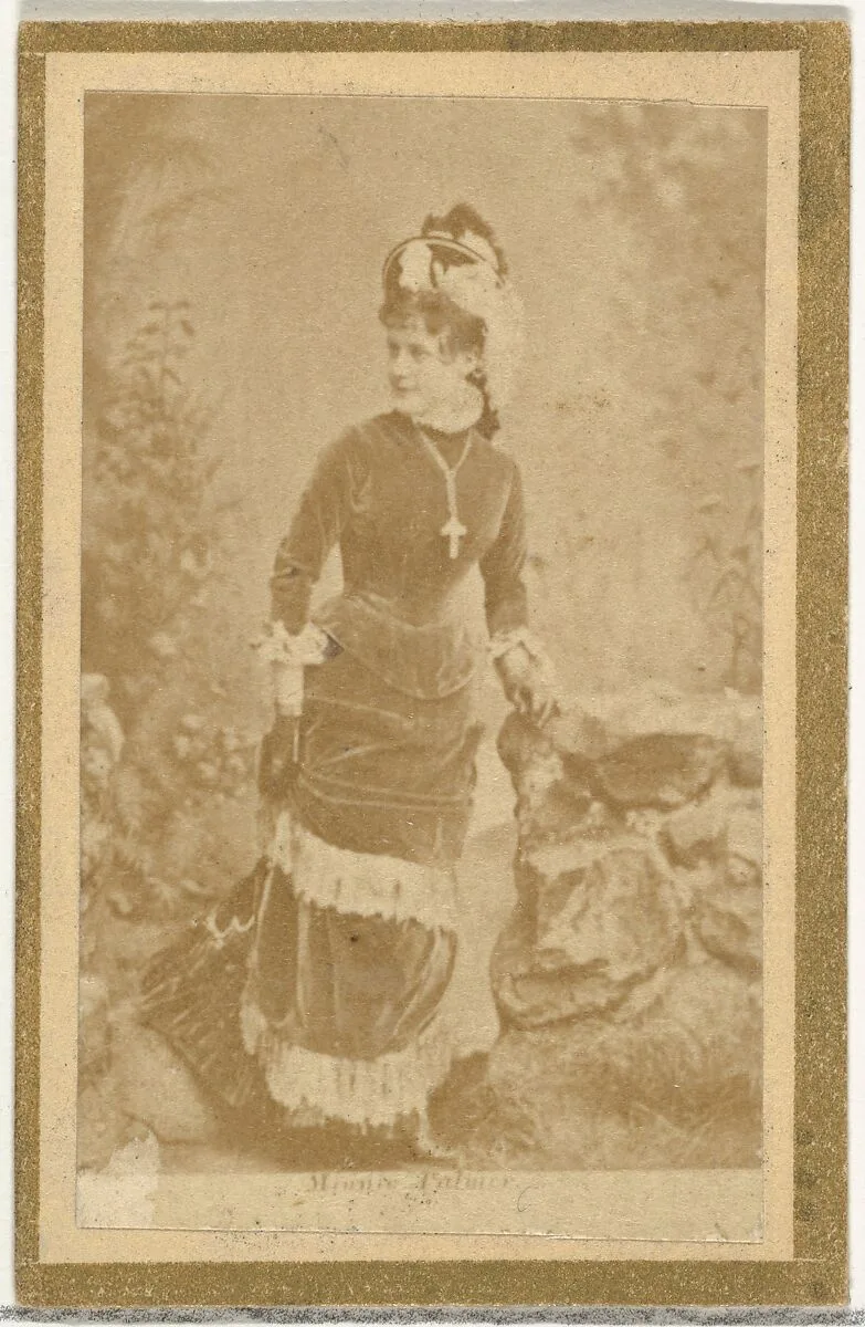 Minnie Palmer, from the Actresses and Celebrities series (N60, Type 2) promoting Little Beauties Cigarettes for Allen & Ginter brand tobacco products — Allen & Ginter