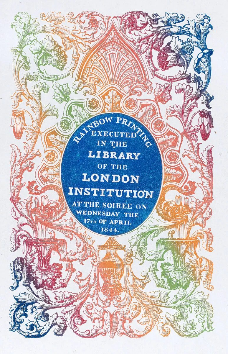Trade card for the Library of the London Institution — Anonymous, British or American, 19th century