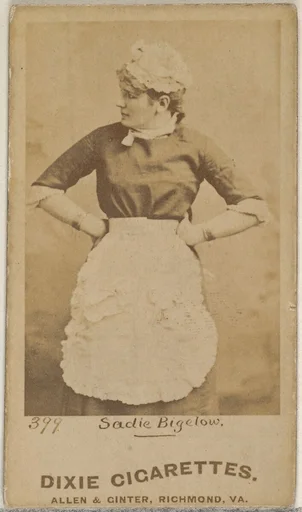 Card 399, Sadie Bigelow, from the Actors and Actresses series (N45, Type 7) for Dixie Cigarettes
