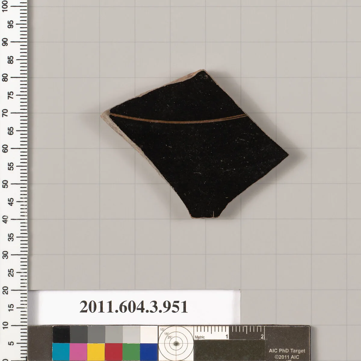 Terracotta fragment of a lekanis lid (covered dish) — Unknown