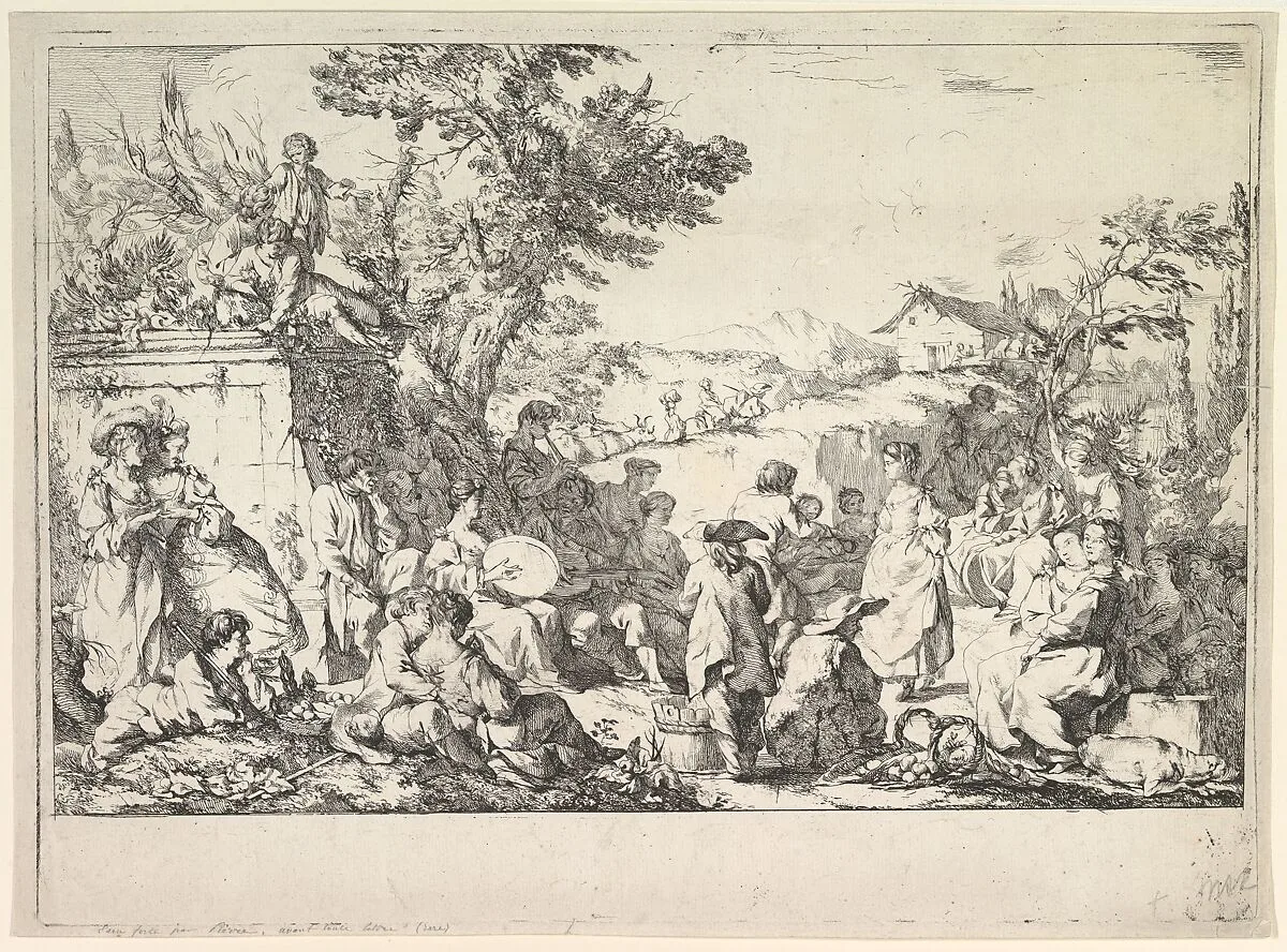 The Village Festival (Fête de village dans la campagne romaine) — Jean-Baptiste Marie Pierre