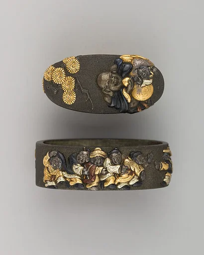 Sword-Hilt Collar and Pommel (Fuchigashira)